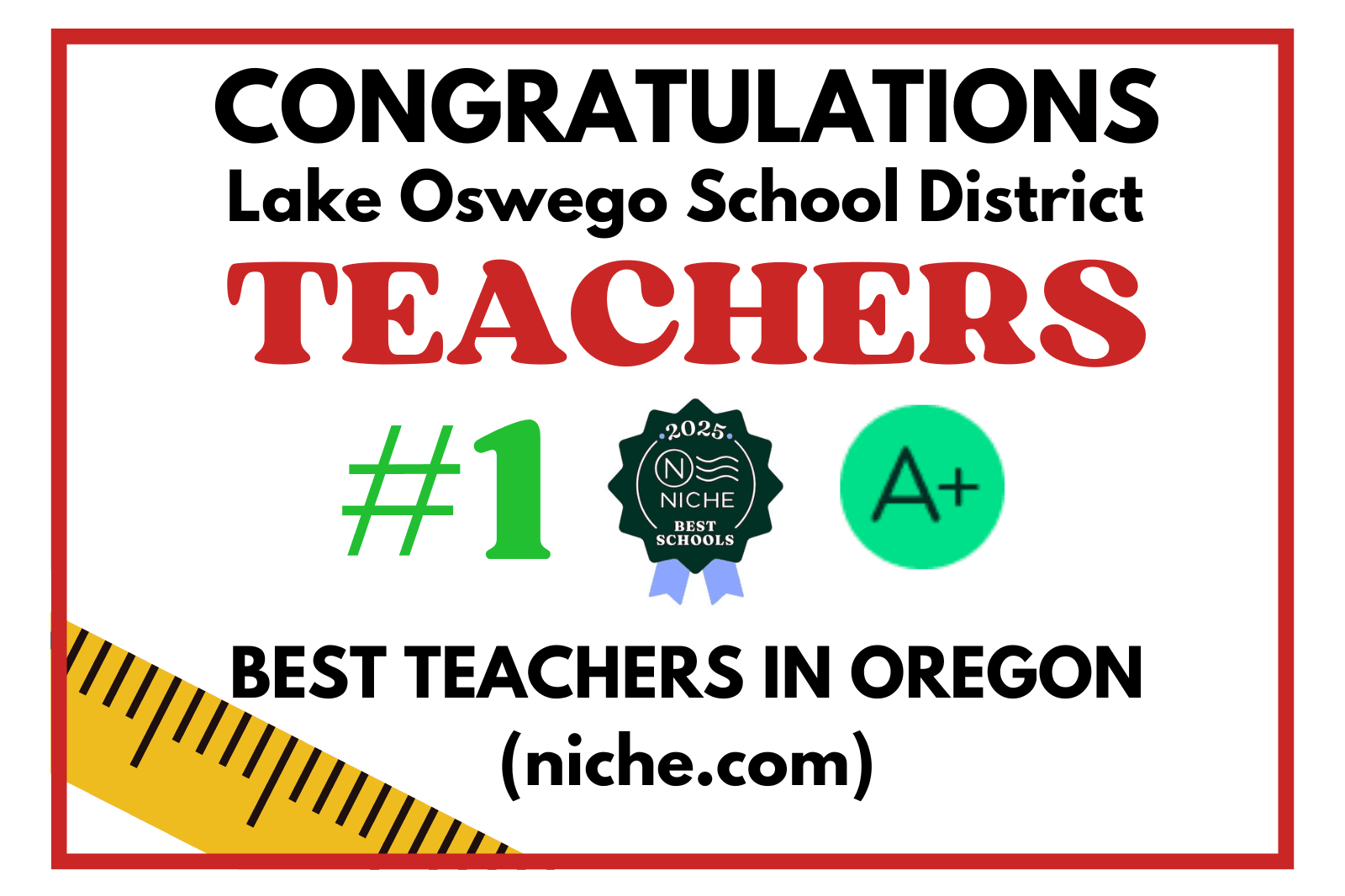 LOSD Teachers Best Teachers in Oregon by niche.com!