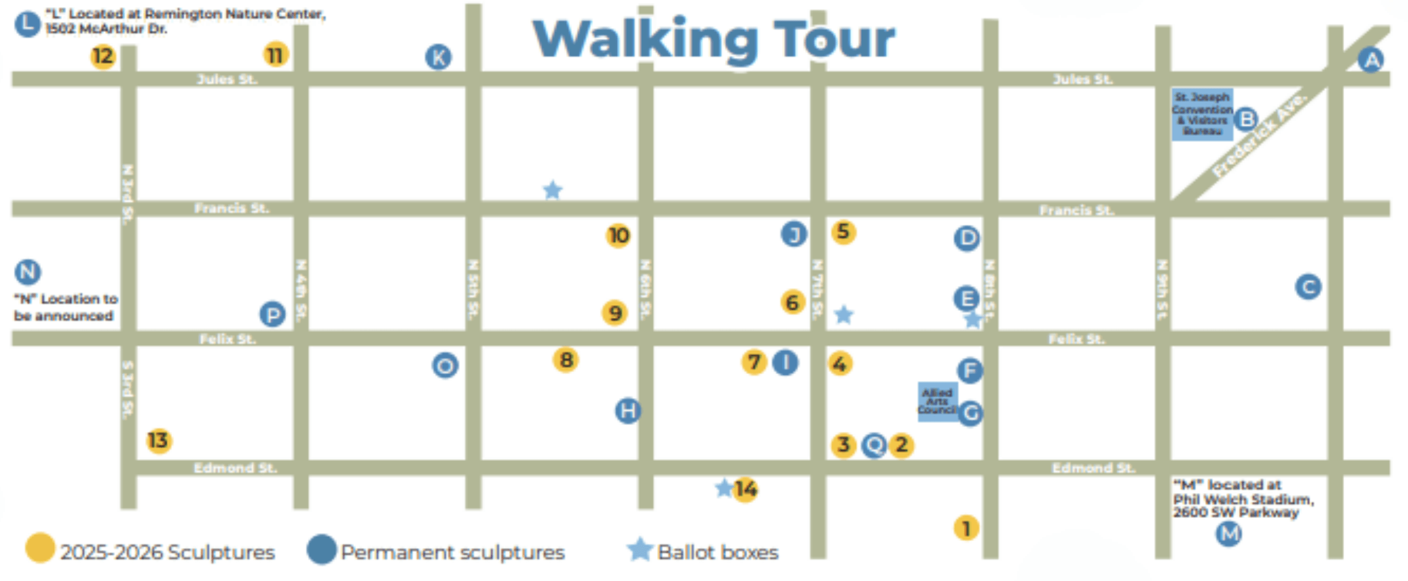 Map of sculptures.