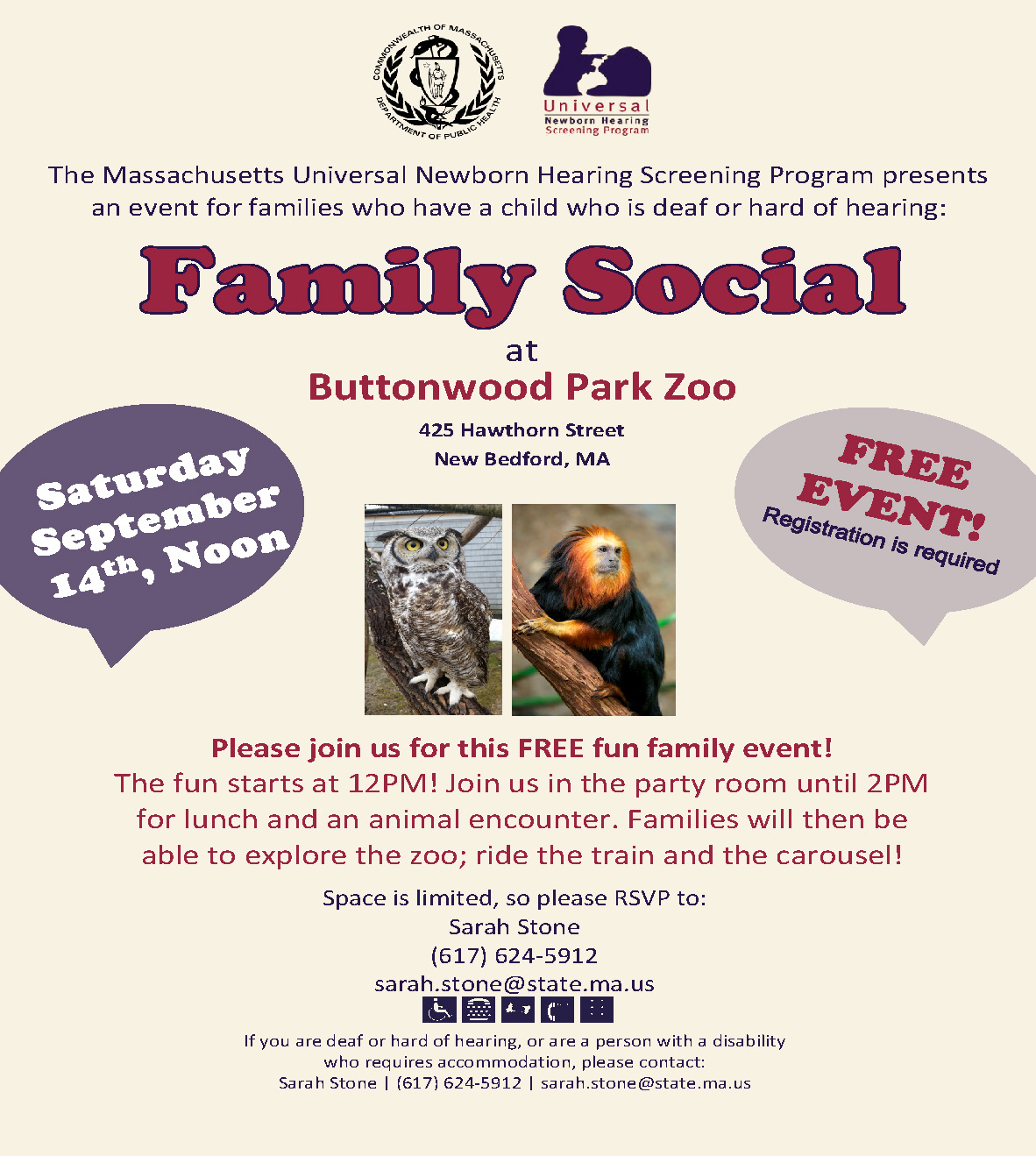 Family event at Buttonwood Park Zoo