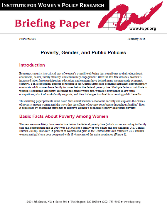 Briefing Paper on Poverty, Gender, and Public Policies