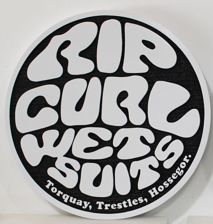 L21725 -  Carved 2.5-D Raised Relief HDU Business Sign  for Rip Curl Wet Suits