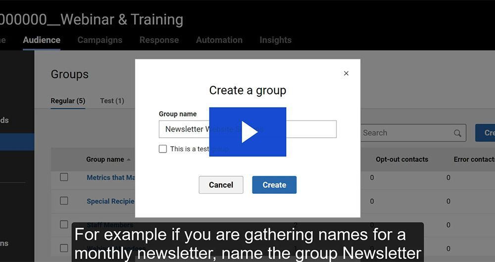 Connecting Forms to Email Marketing Groups