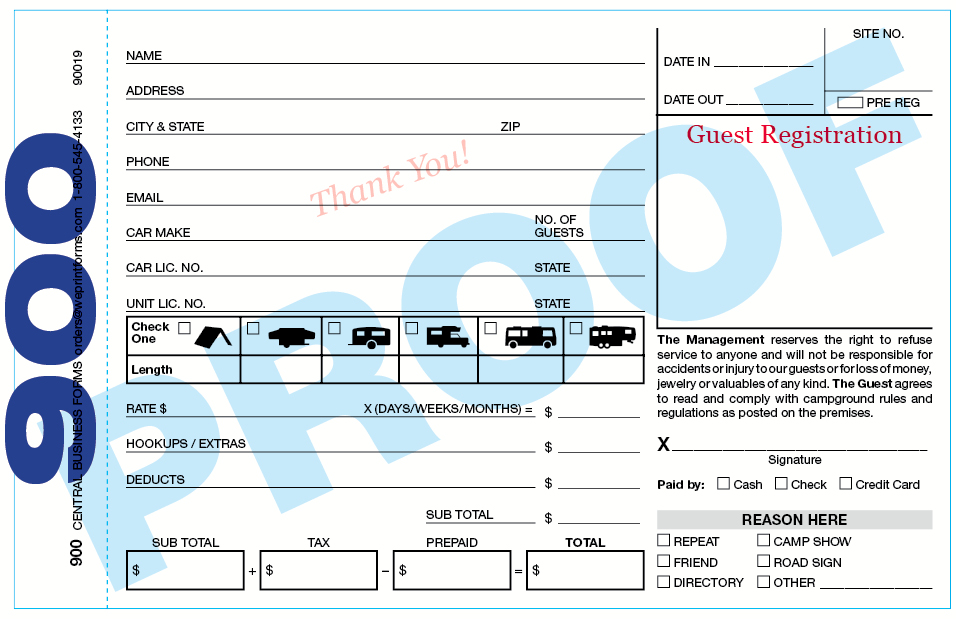 Campground Registration forms