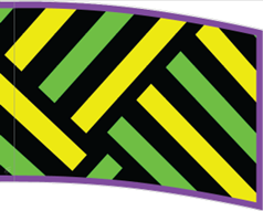 Green and Yellow Pattern Purple Accent