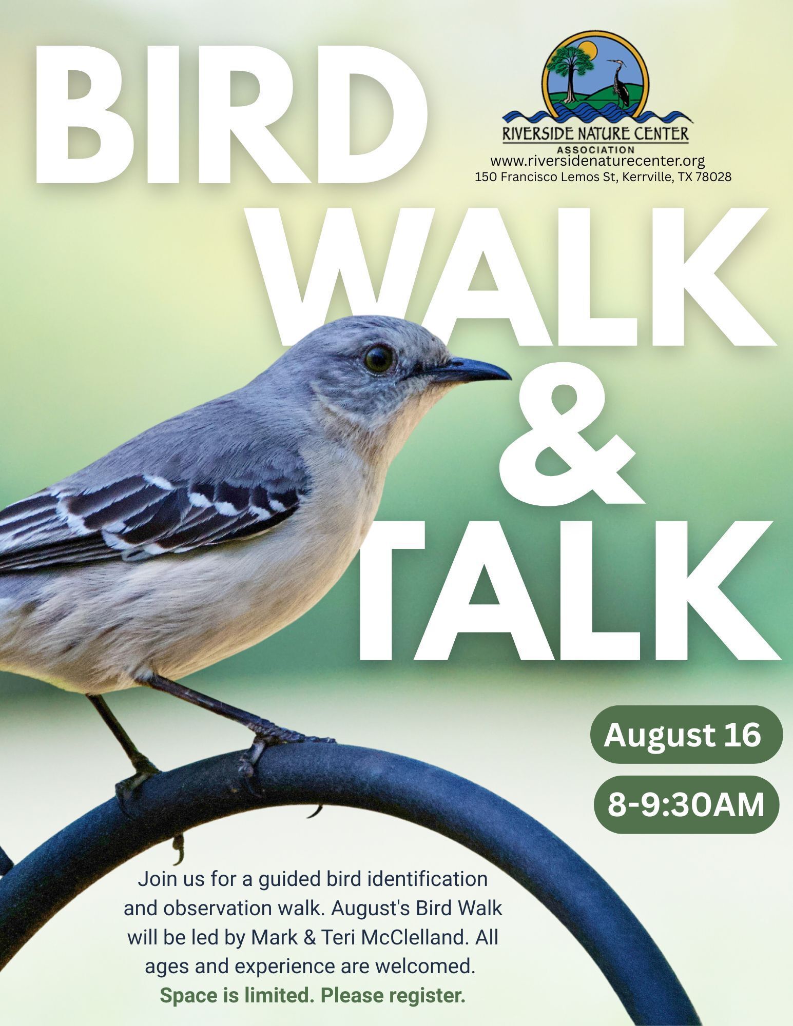 Bird Watching near me, Riverside Nature Center, Texas Master Naturalist, Kerrville, Nature lover, education about birds