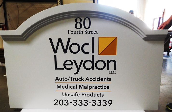 A10158 - Engraved  Entrance Sign for "Wocl & Leydon" Law Office,