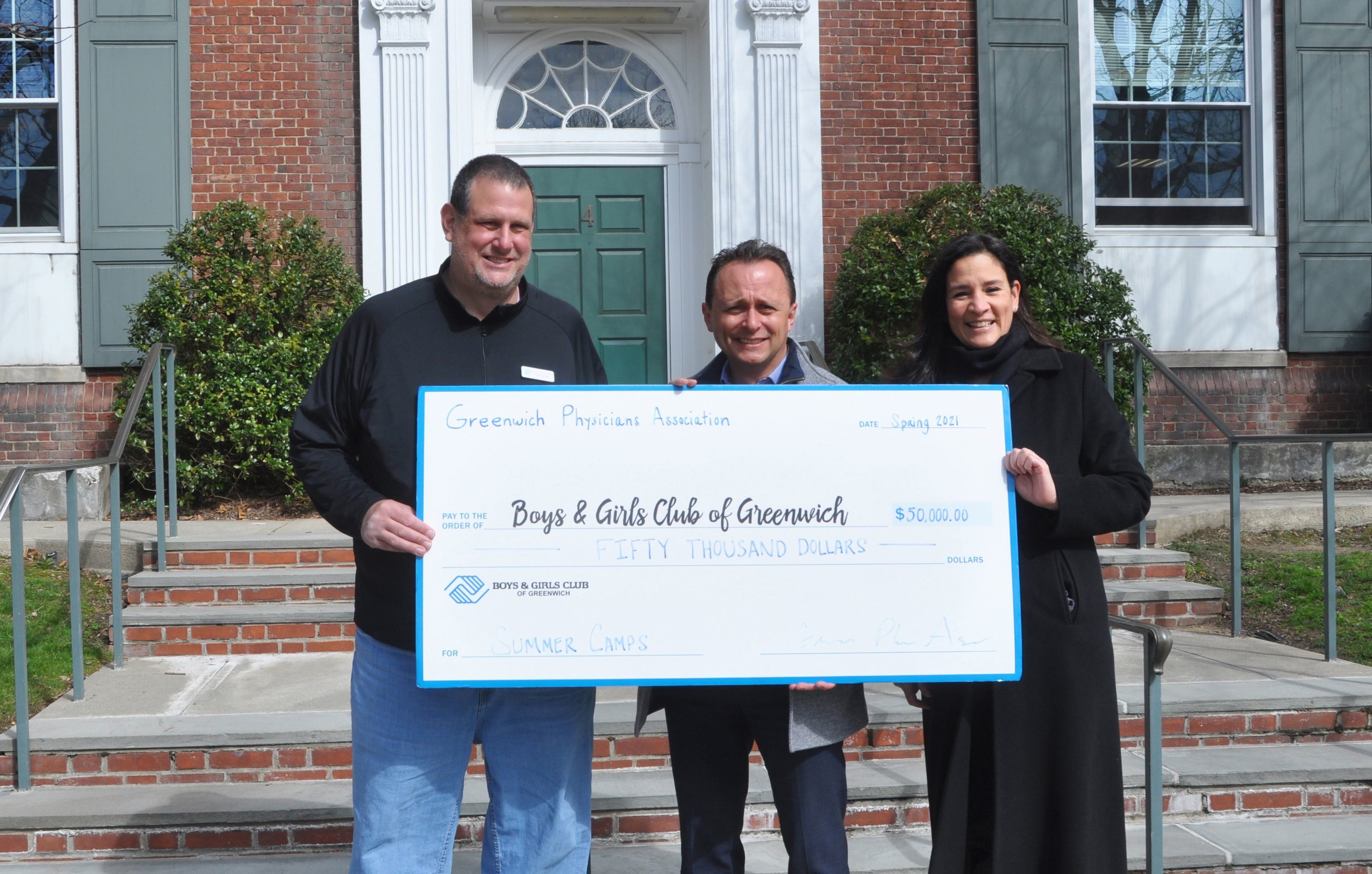 Pictured are Don Palmer, VP of Programs and Youth Development, Dr. Glenn Gandelman, and Cristina Vittoria, CEO