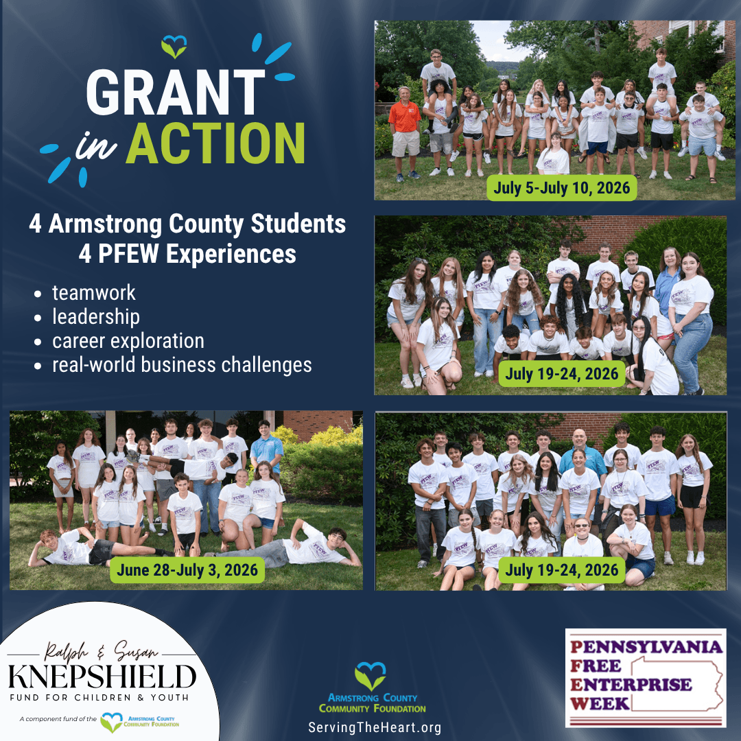 Four Armstrong County students participating in PFEW 2026, a hands-on business and career education program presented by the Foundation for Free Enterprise Education.