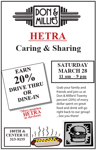 Don & Millie’s for HETRA (181st & Center)