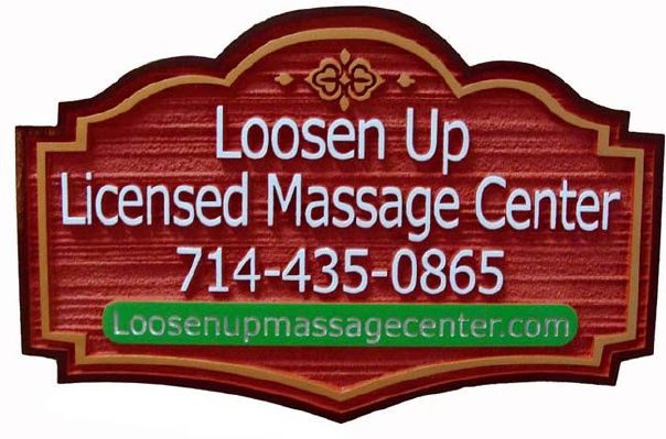 SA28809 - Wood-grain, Decorative Sign for Licensed Massage Center 