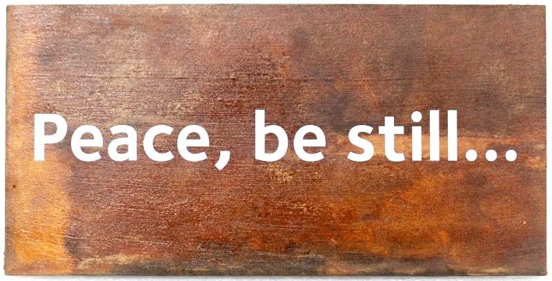 D13257 - Elegant Wood Sign with the Saying "Peace, be still"  