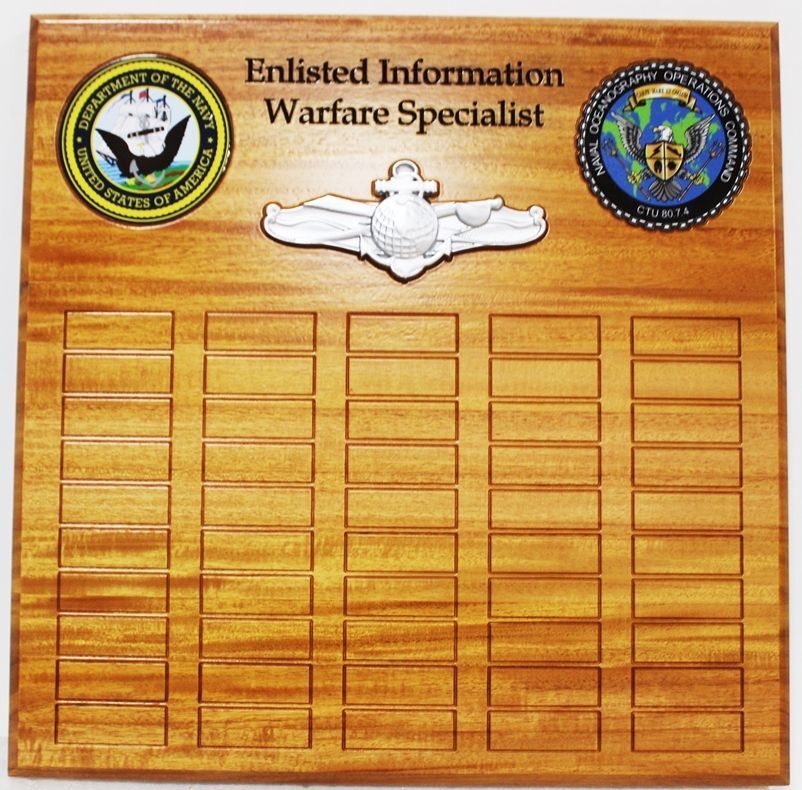 JP-2402Plaque Listing Enlisted Information Warfare Specialists, US Navy