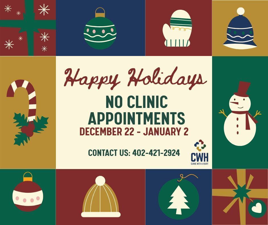 No Clinics: December 22 - January 2