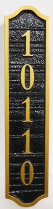 I18867 - Vertical Sandblasted Wood Grain Address Number Sign