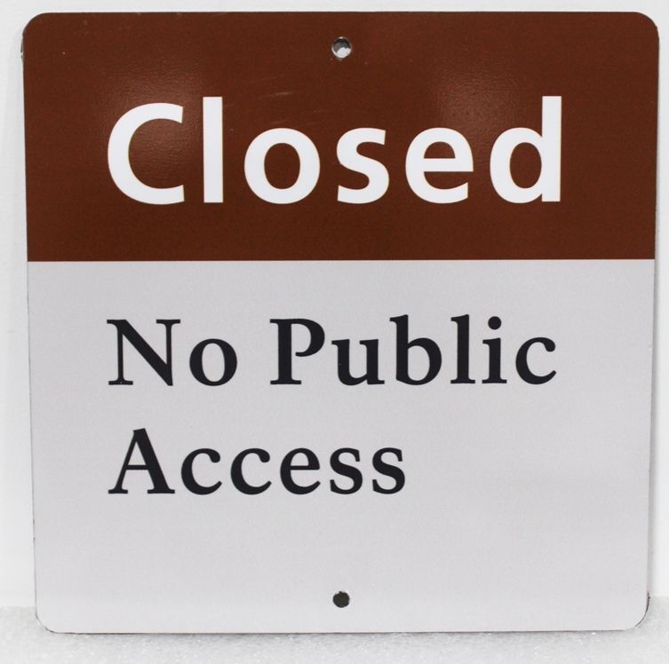 G16377A - Carved Metal "Closed No Public Access" Sign