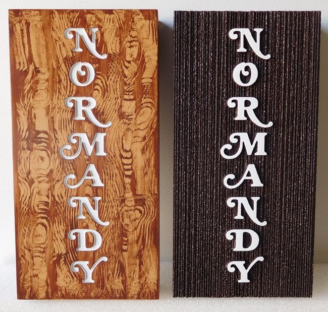 SB28956 - Carved and Engraved Carved High-Density-Urethane Signs "Normandy" for a Store Display of the Brand