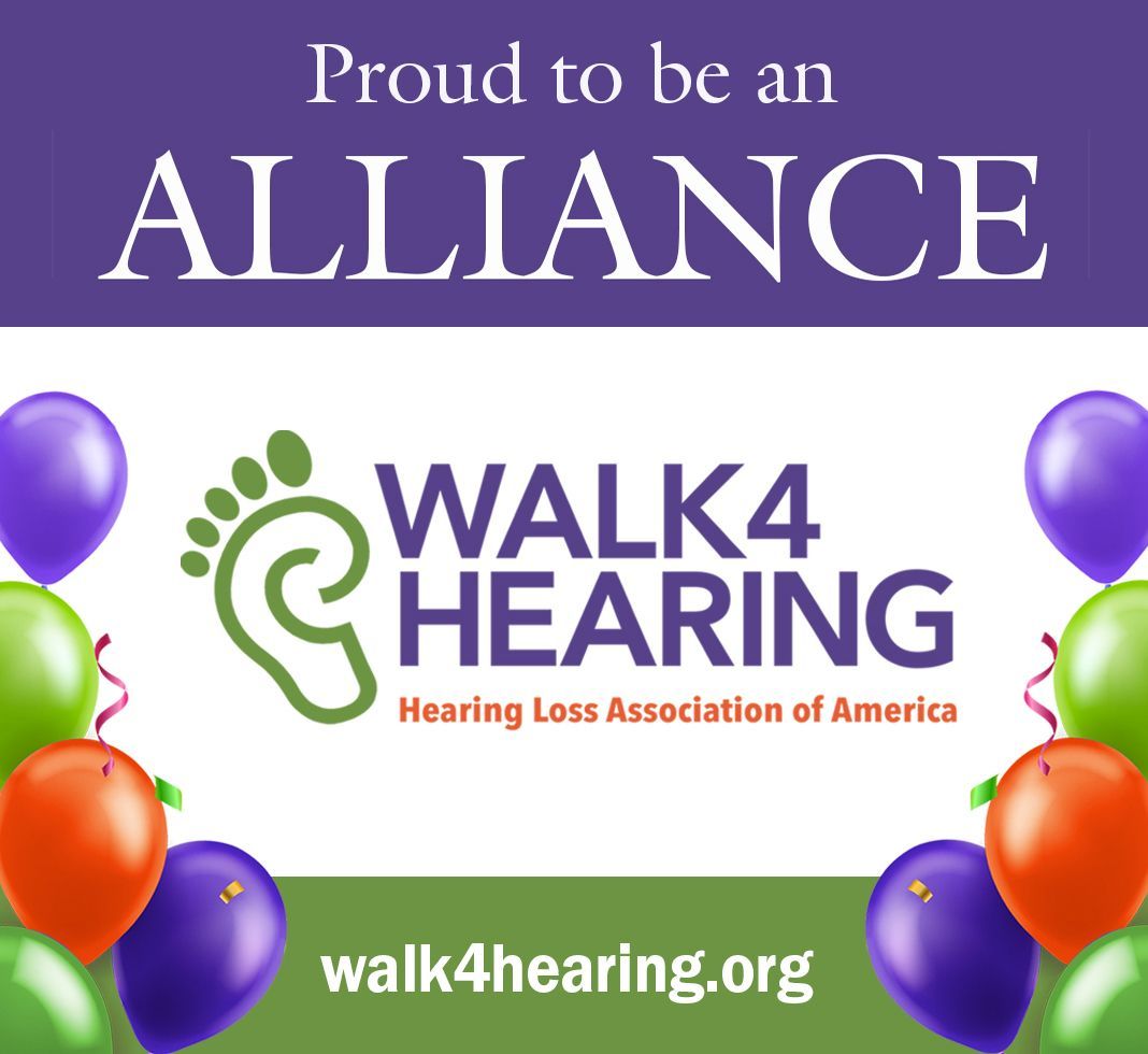 Image of Walk 4 Hearing logo, text reads Hearing Loss Association of America Walk 4 Hearing.