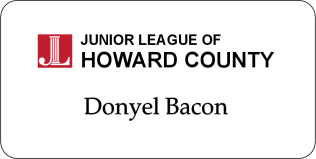 JUNIOR LEAGUE OF HOWARD COUNTY NO BLING NAME BADGE