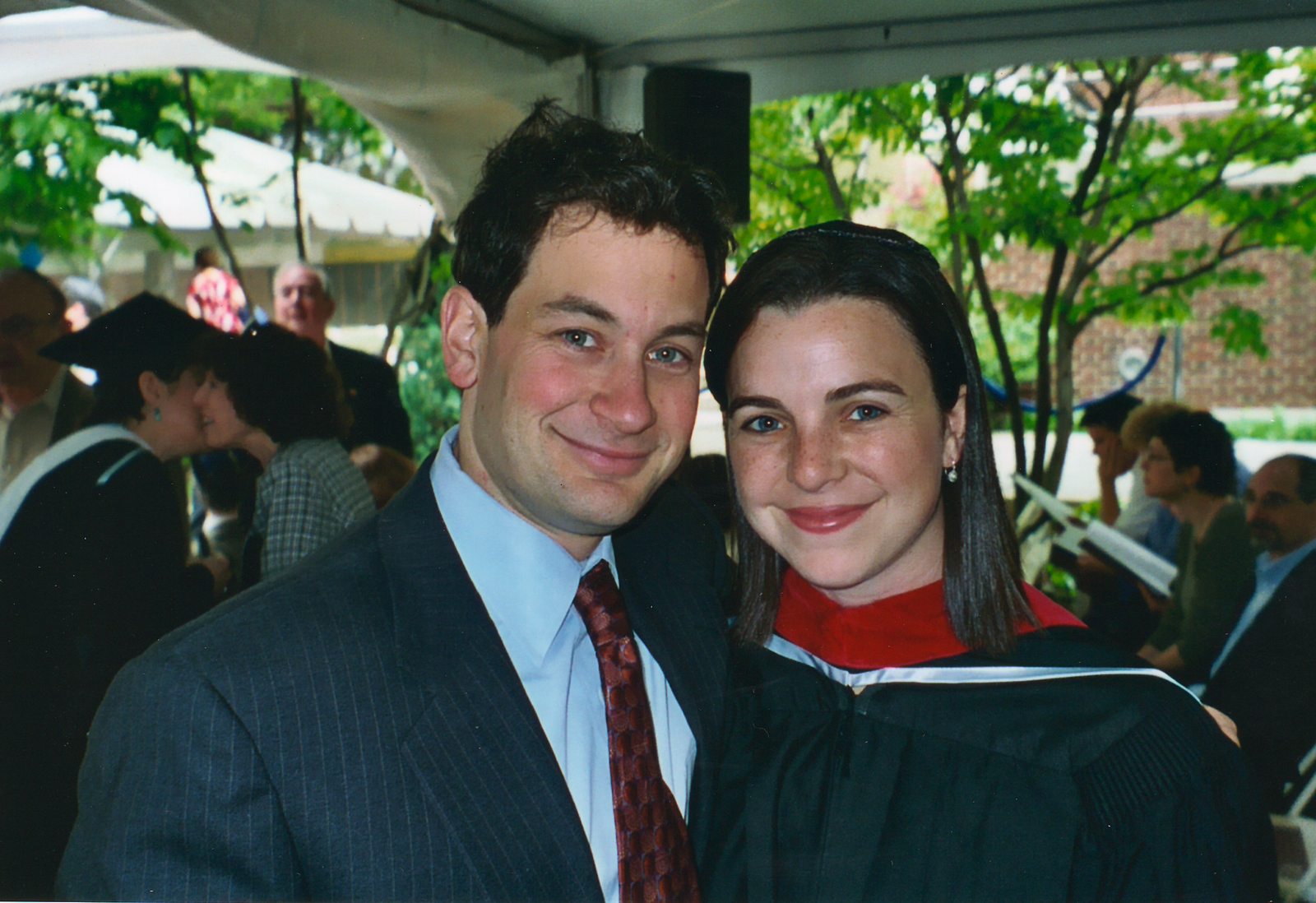 Rabbi Nussbaum and her husband at her Rabbinical Ordination. 