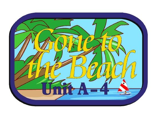 L21122 - Design of an Address Sign "Gone to Beach," with Ocean, Beach and Palm Tree