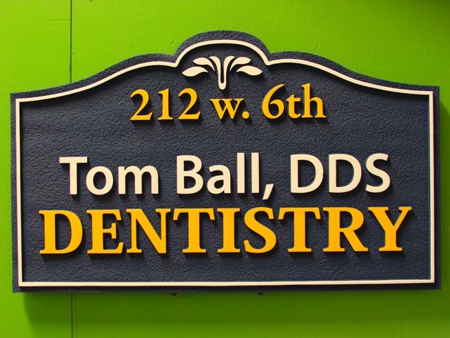 BA11580 - Sandblasted HDU Dentist Wall Sign. 