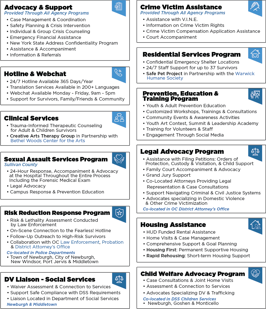 Fearless! Services are free and confidential. Our Core Values: Freedom safety, dignity, respect Survivor-Centered autonomy, agency, confidentiality, compassion Equality anti-oppressive, intersectional, equity Collaborative education, prevention Accountab