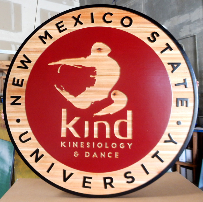 WP5270 - New Mexico State University Dance Department Seal, 2.5-D Natural Cedar