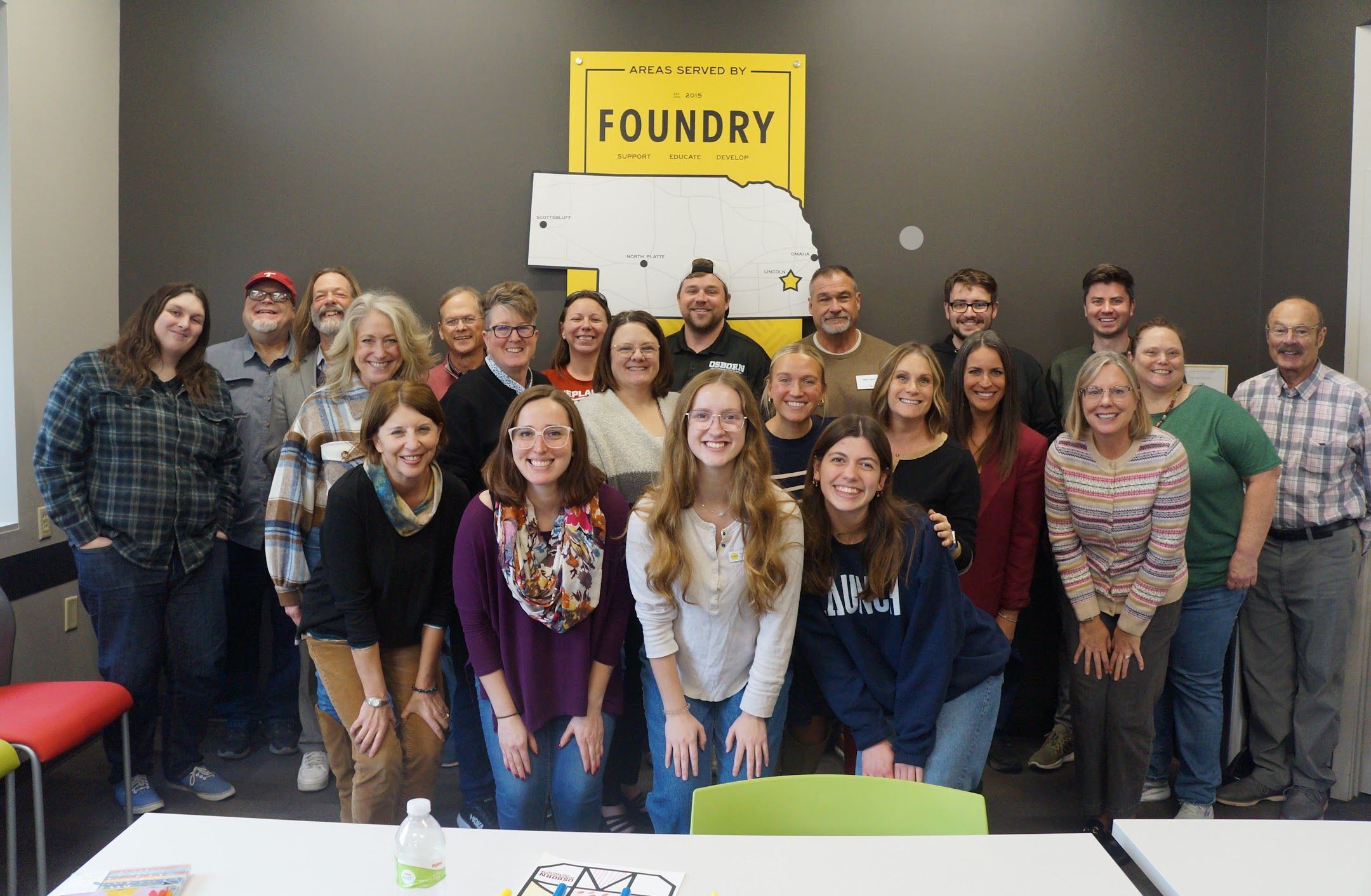 This is an image of Foundry members at our annual Turkey Day luncheon. 