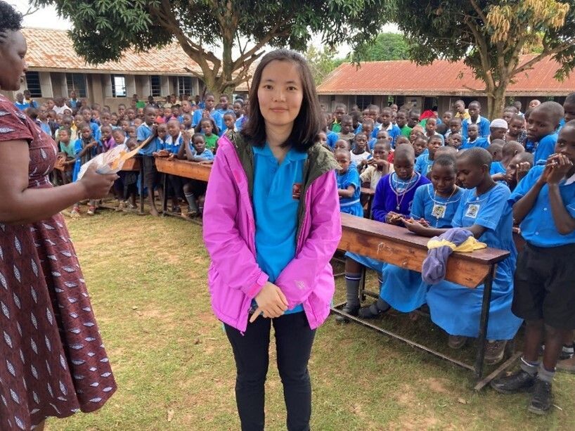 Dhaile Zhang visits Uganda and LPS installation at Mulabana Primary School