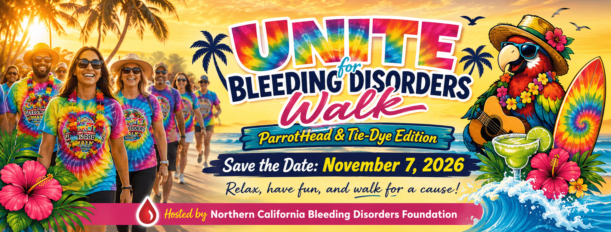 Walk with us Parrothead Tie Dye Style!