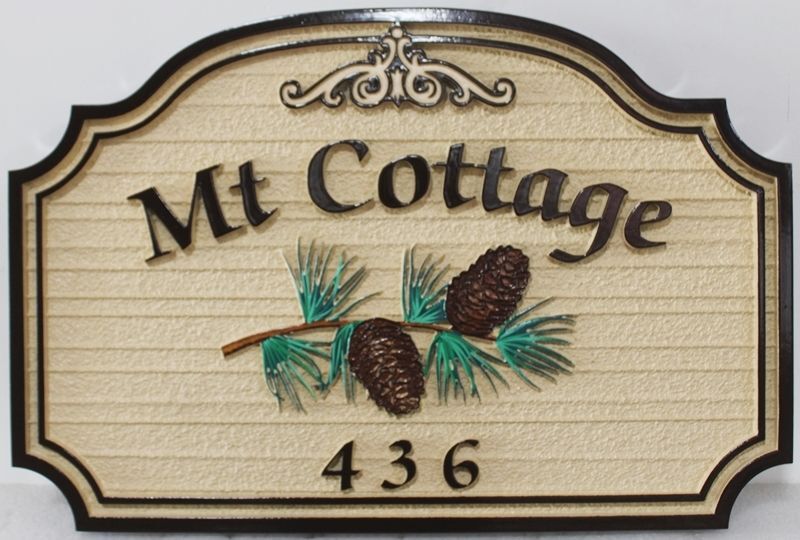 I18337A - Carved and Sandblasted Property Sign for "Mt Cottage"