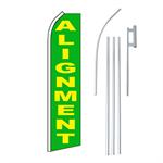 Alignment Yellow/Green Swooper/Feather Flag + Pole + Ground Spike