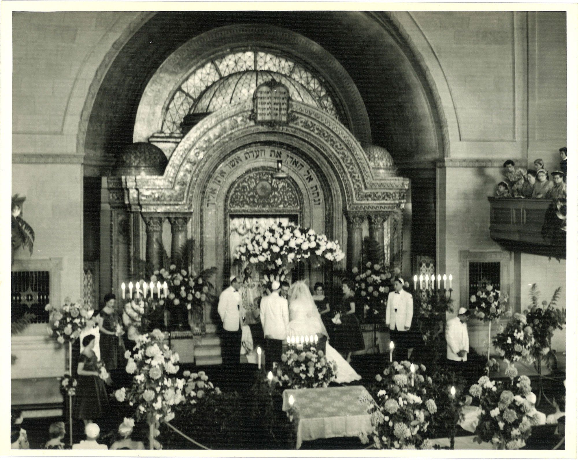 Wedding ceremony inside the Bikur Cholim synagogue