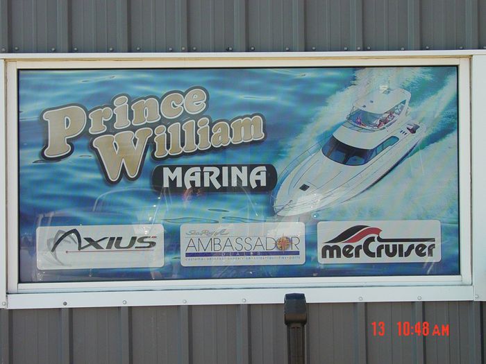 Prince William Marina Storefront Sign