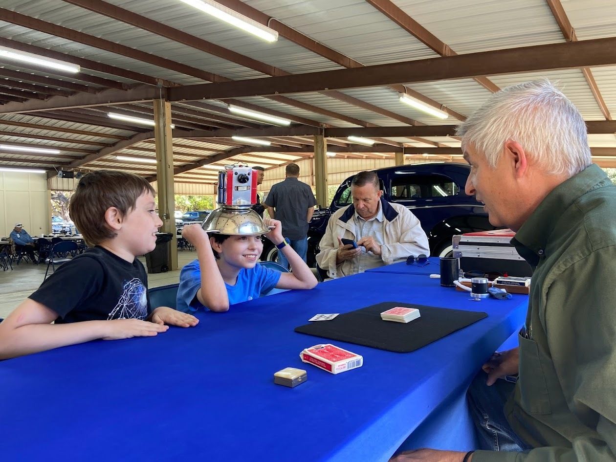 Children hugging an adult.