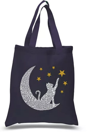 Cat Moon Word Art Tote Bag