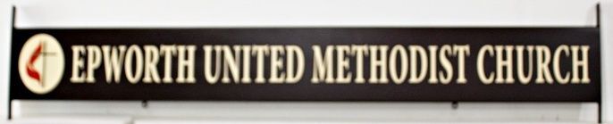 D13042 - Carved Sign for "Epworth United Methodist Church"