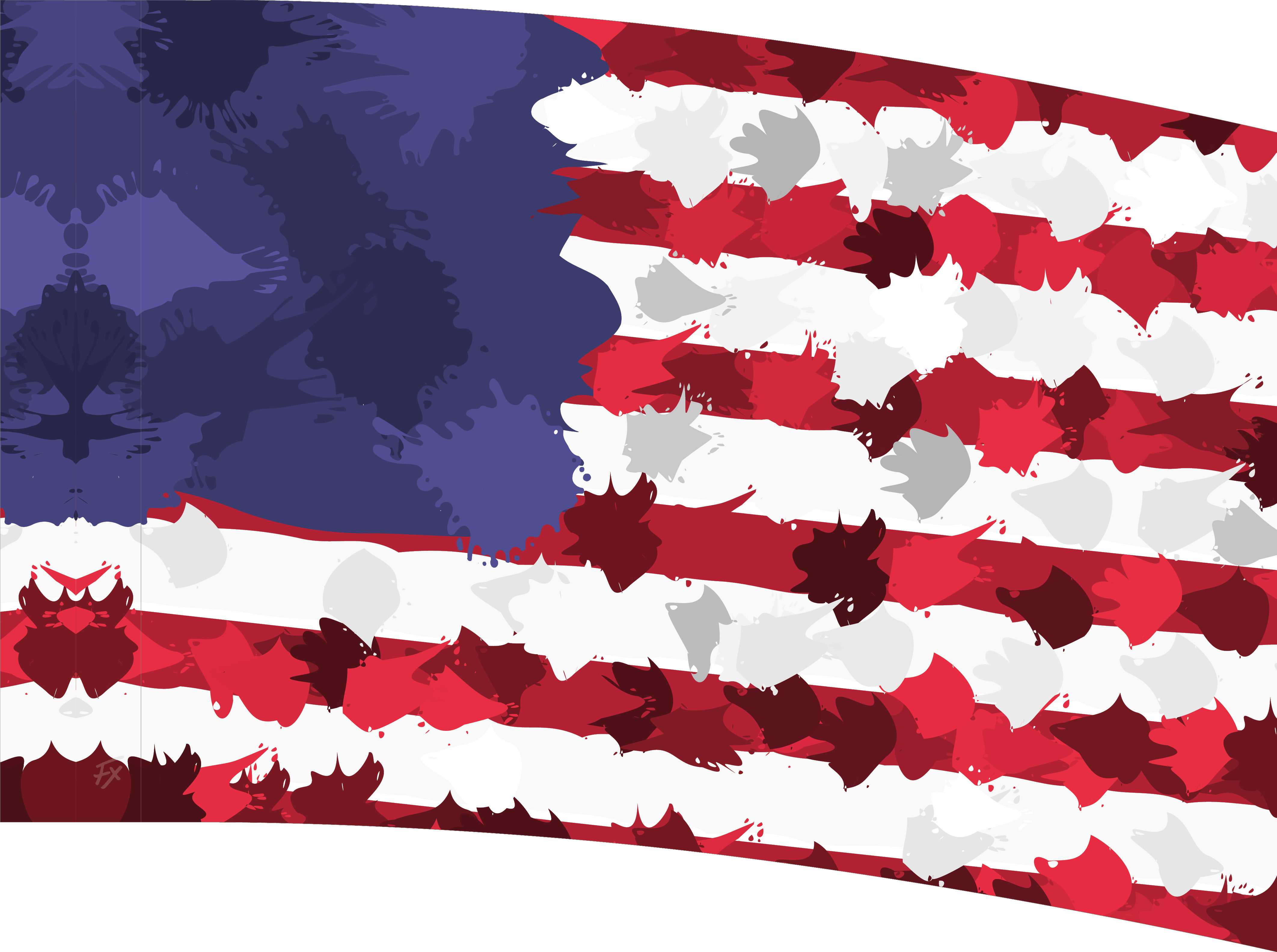 Paint Splatter American Flag
