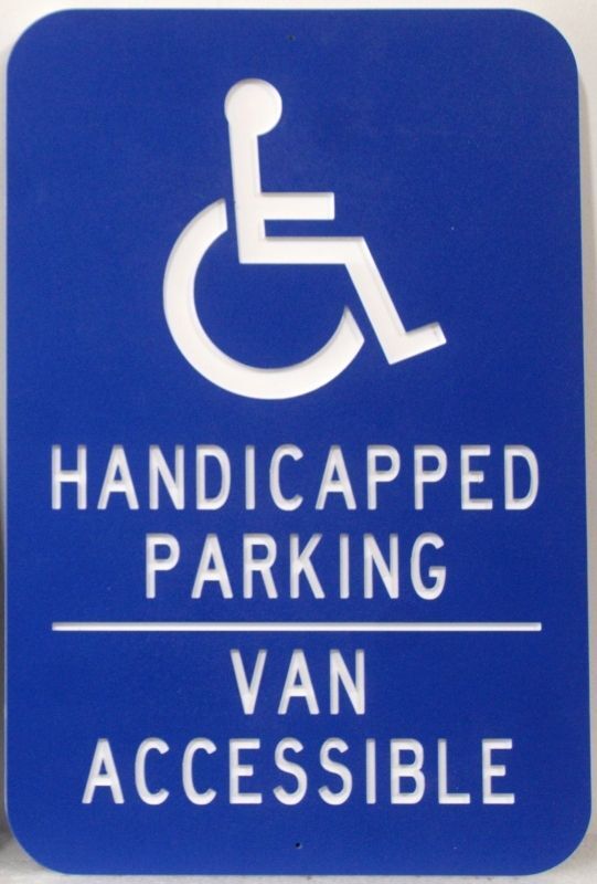 H17331A - Carved "Handicapped Parking" Sign