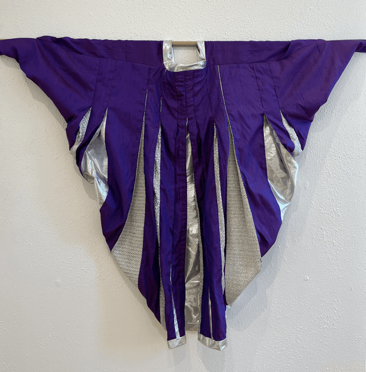 "Purple Silk, White & Silver Wrap" Jean Bartos