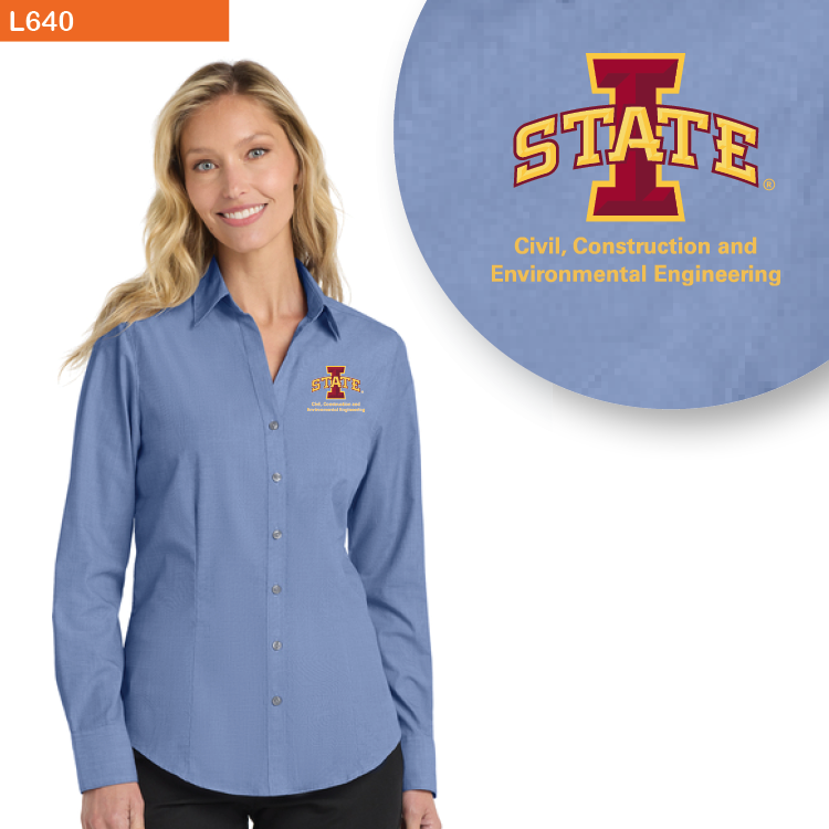 BLUE - Port Authority® Women's Crosshatch Easy Care Shirt