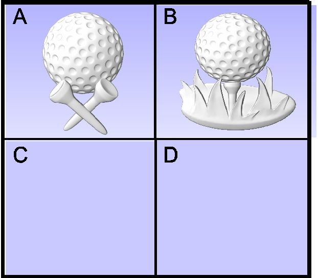 E14911 - Carved Golf Ball & Tees for Golf Course Signs