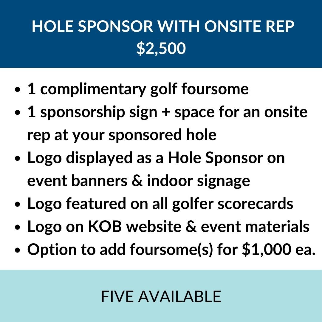 $2,500 Hole Sponsor with Onsite Rep Space (5 available)