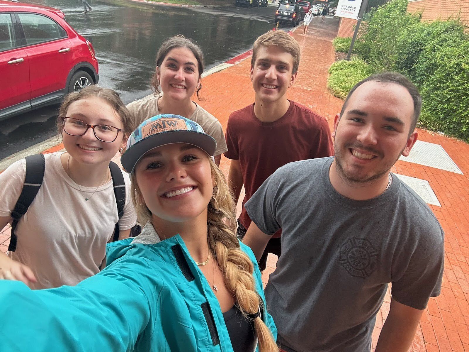 Some of the student leaders of the 2023-2024 Pickens County Habitat for Humanity at Clemson Campus Chapter: Katherine Harland, Will Bavin, Zane Andrews, Magdalena Bania, and Hannah Merchant.