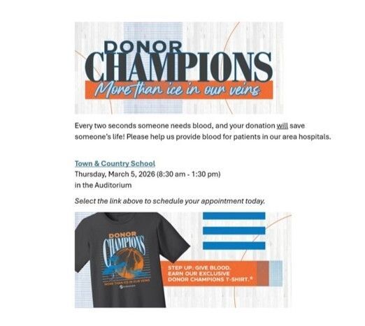 Town & Country School Blood Drive 