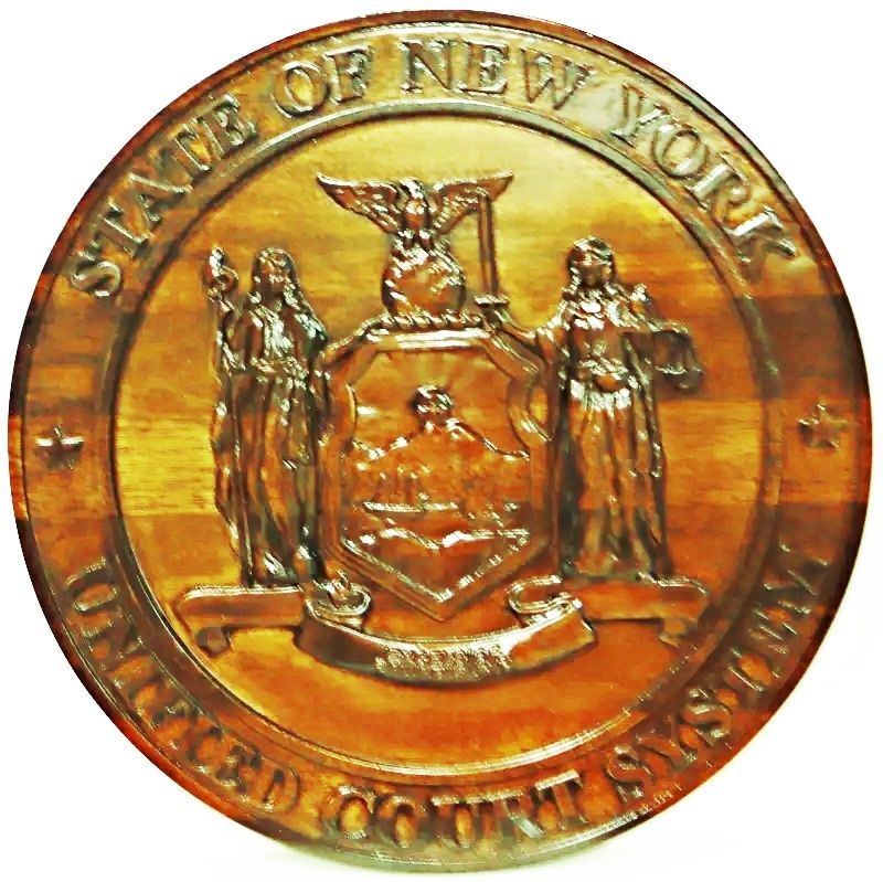 BP-1392 - Carved Plaques of the Great Seal of the State of New York, 3-D, Carved Mahogany