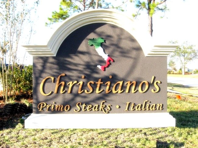Q25001 - Italian Restaurant Monument Entrance Sign
