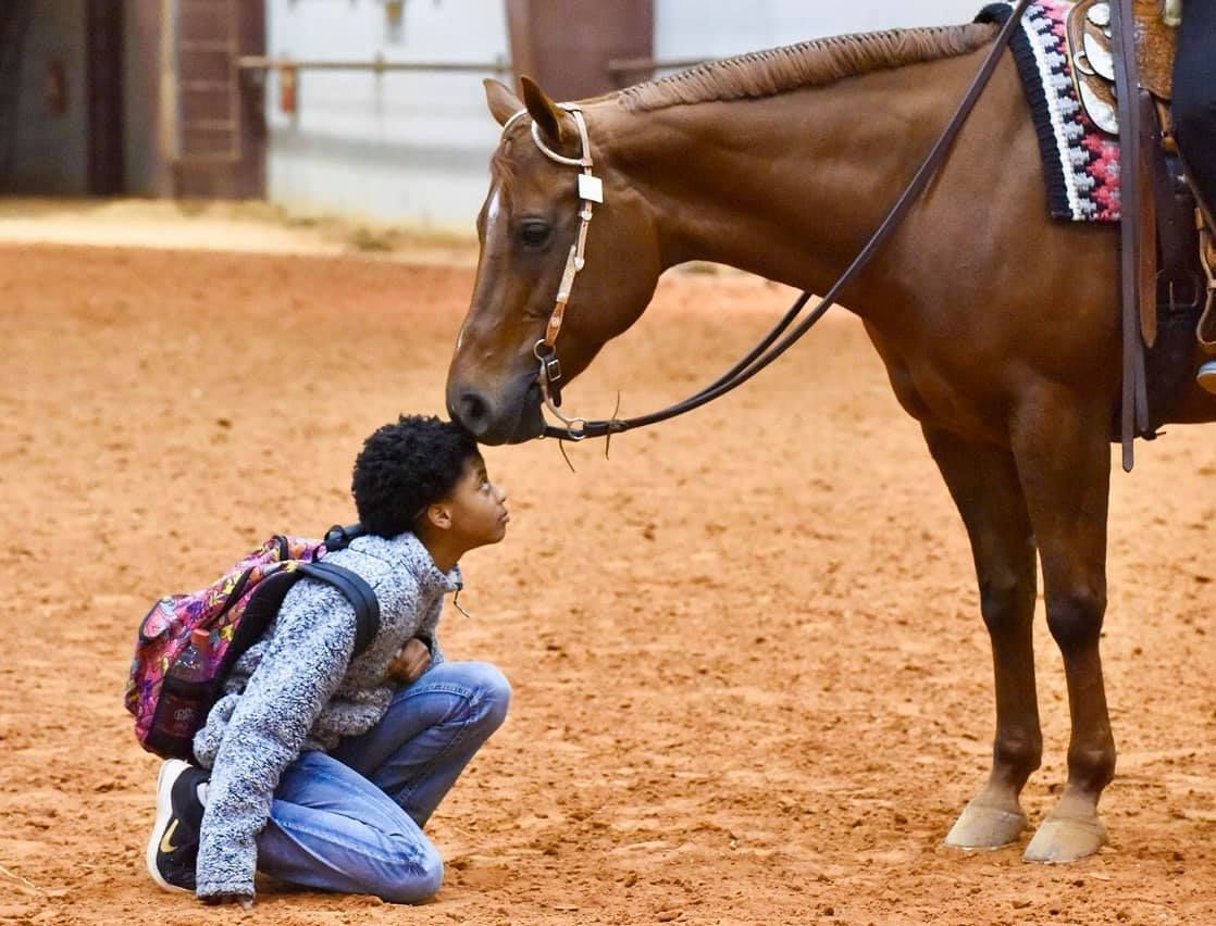 Little girl with a horse