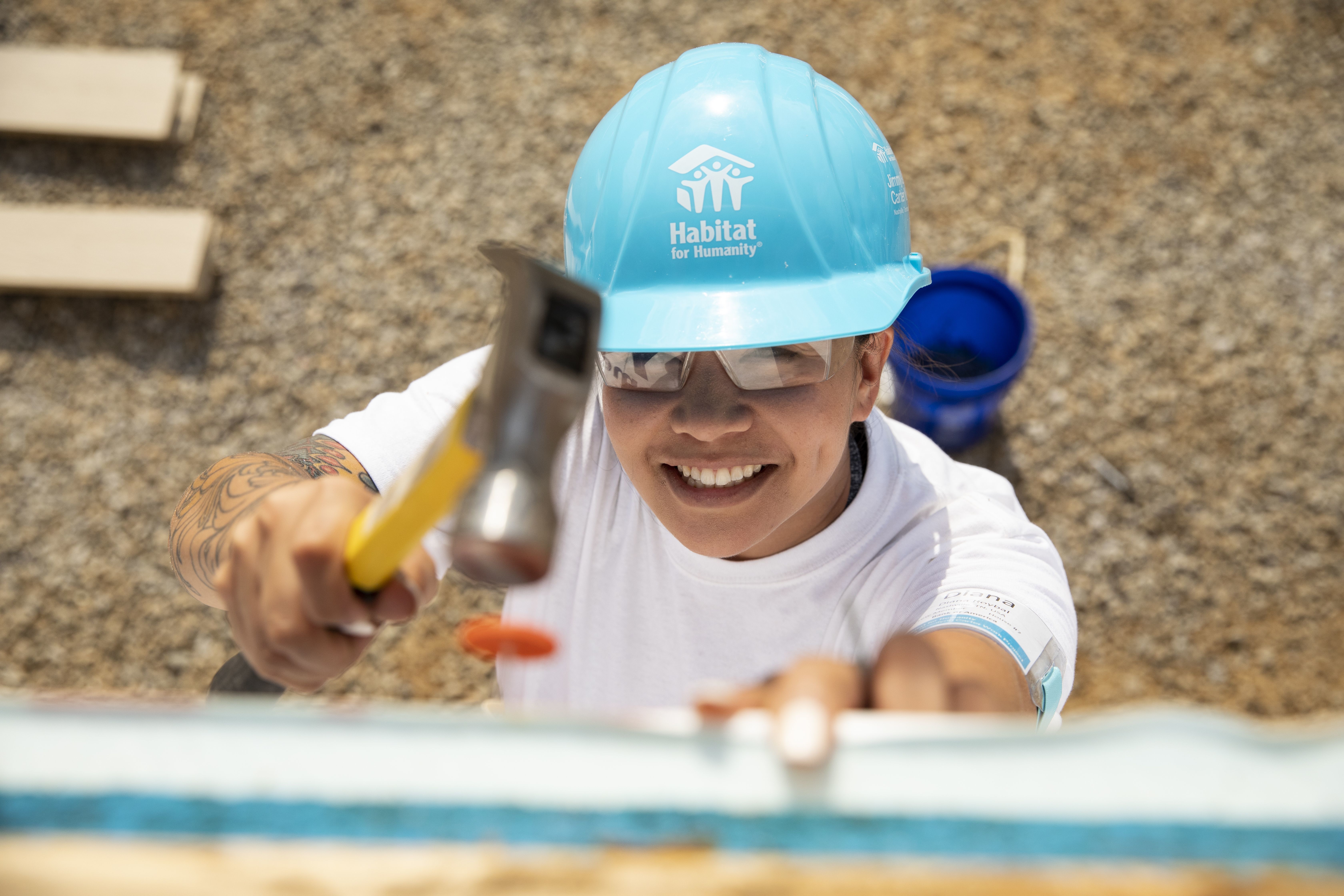Construction Volunteer Smiling