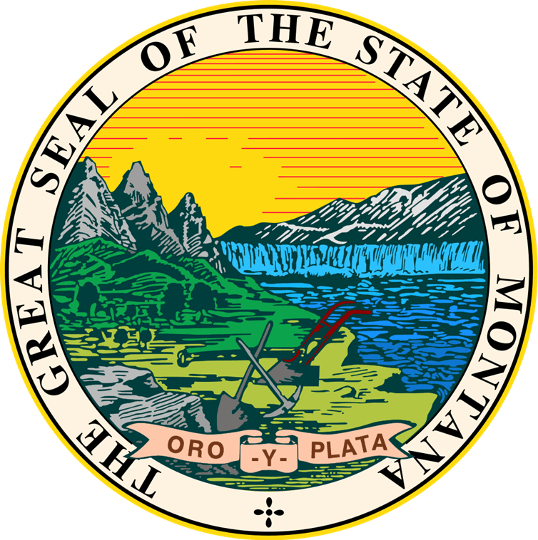 BP-1301 - Carved 2.5-D Multi-Level  HDU Plaque of the Great  Seal of the State of Montana